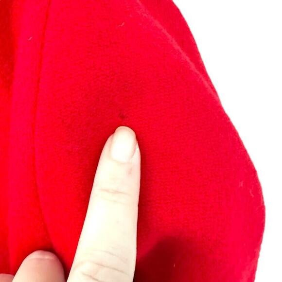 Stephane Mathews II Vintage Red Wool Blend Pea Coat Gold Button Womens Size 8 - Picture 5 of 9